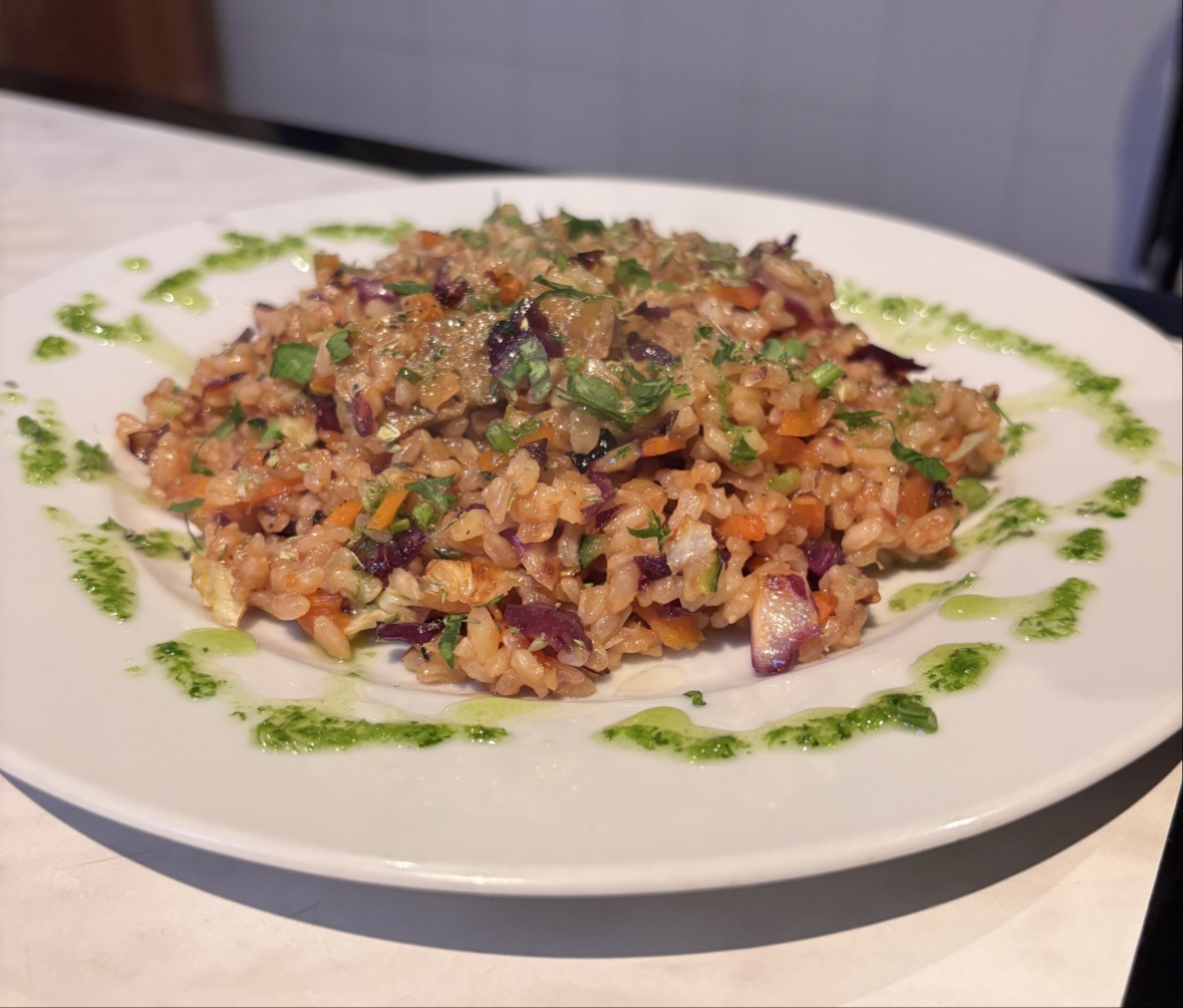 Wok de arroz integral con verduras